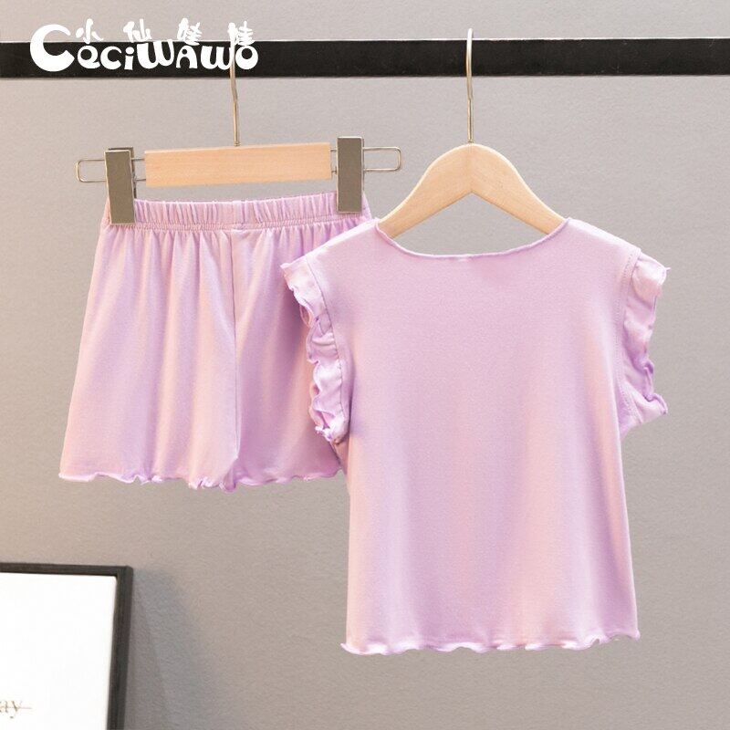 Set Áo Thun Tay Ngắn &amp; Quần Short Cho Bé Gái Từ 2-6 Tuổi