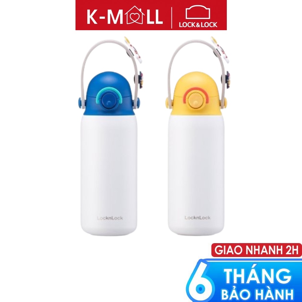 Bình giữ nhiệt cho bé LocknLock DIY Strap Tumbler LHC3283 (350ml) Sticker dễ thương thoải mái sáng tạo - K-MALL