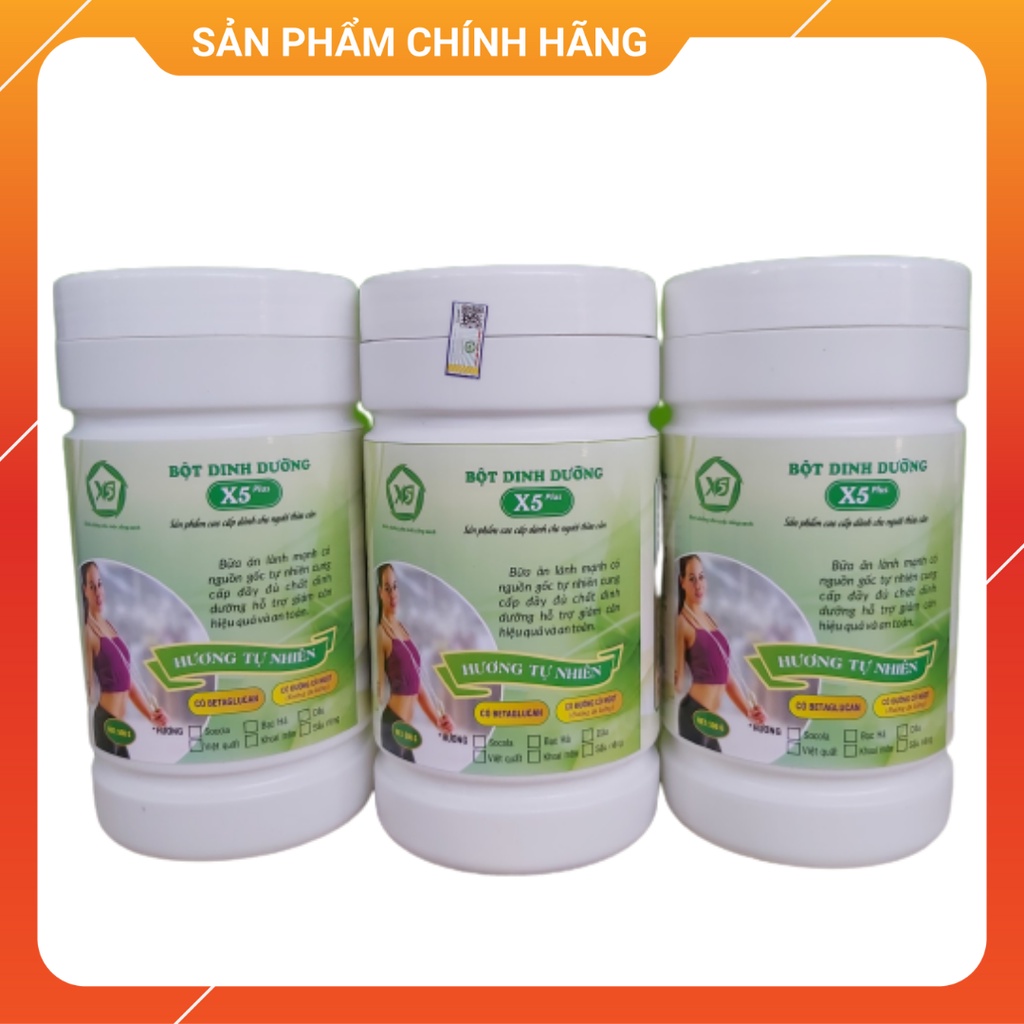 03 Hộp Bột Dinh Dưỡng X5 Plus- dành cho người thừa cân từ mầm ngũ cốc, betaglucan tăng sức đề kháng,giảm cân an toàn