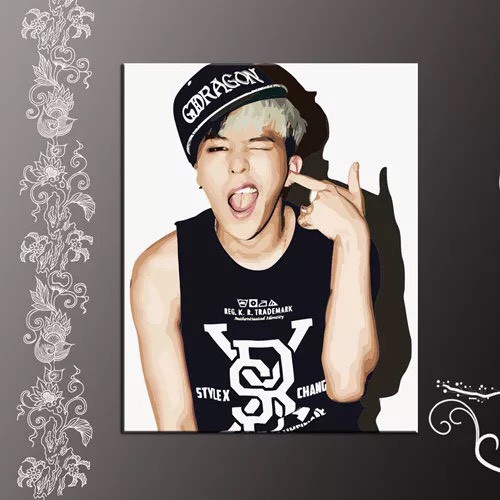 [Order-Sẵn mẫu 8,10]Tranh sơn dầu số hoá tô màu theo số hình G-Dragon