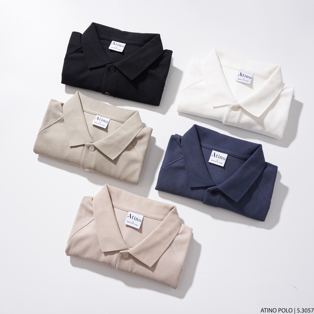 Áo Polo Nam Trơn Tay Raglan ATINO vải cá sấu Cotton thoáng mát trẻ trung chuẩn form regular PL5.3057