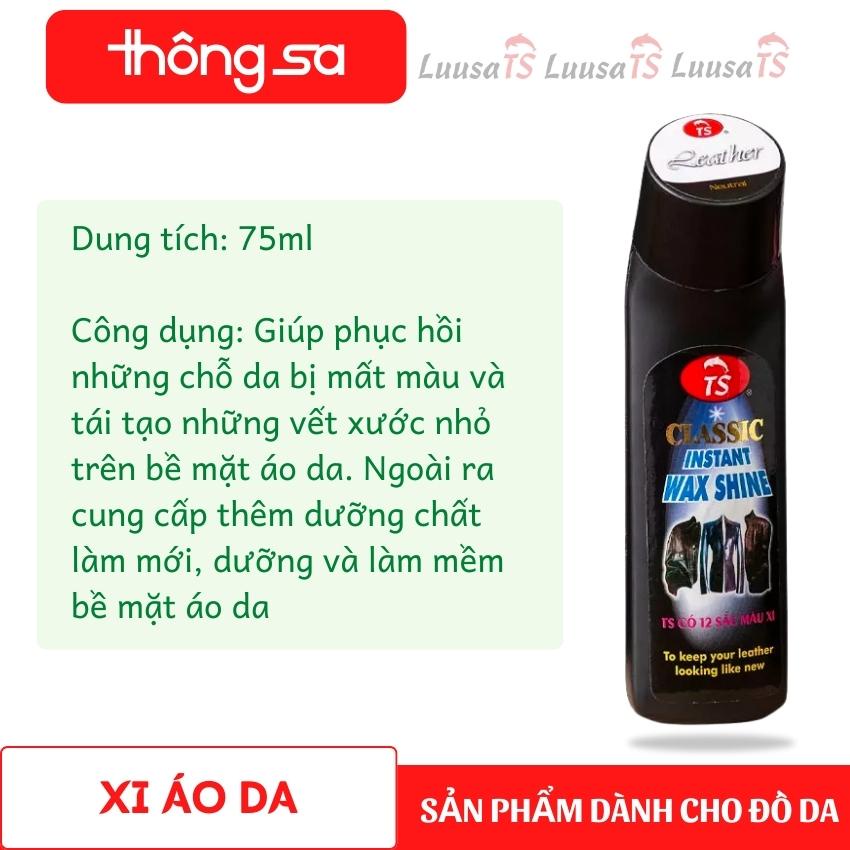 Xi áo da, xi sáp chuyên dụng nhiều màu cho đồ da Thông Sa 75ml giúp làm sạch, dưỡng da, đánh bóng da một cách hiệu quả