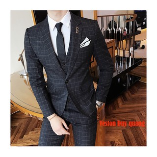 Veston Caro Đen Thời Trang Cao Cấp