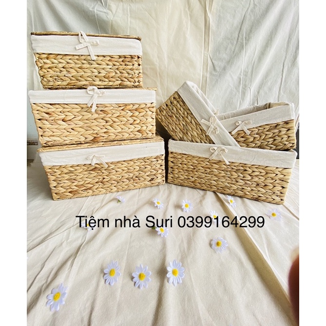 Khay lục bình size S ⚡ RẺ VÔ ĐỊCH ⚡ Khay lục bình thiết kế đẹp mắt, đan thủ công tỉ mỉ chắc chắn, kích thước 33x22xH15cm