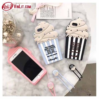 Ốp lưng Iphone 6/6s/6 plus/7/8/7plus/8plus/x thú hình que kem nhựa dẻo silicon cực xinh IPP180506A1