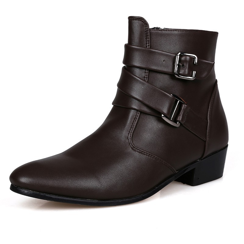 High-neck leather boots in fashion style | BigBuy360 - bigbuy360.vn