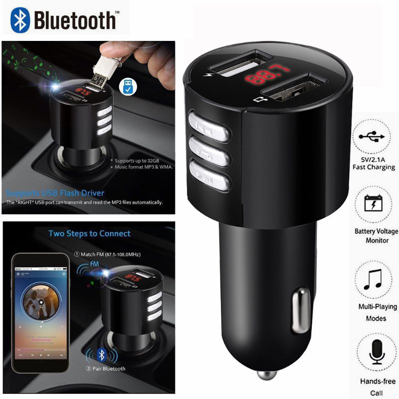 Thiết Bị Phát Sóng Fm Bluetooth 4.2 3.1a Cho Xe Hơi