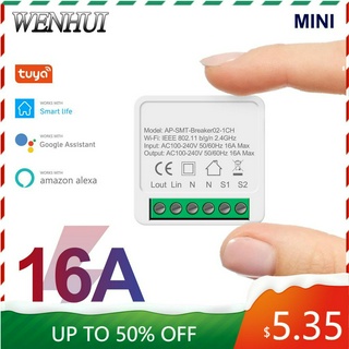 ALEXA GOOGLE Công Tắc Thông Minh Mini 16a 2 Cổng Điều Khiển Bằng Ứng Dụng Điện Thoại
