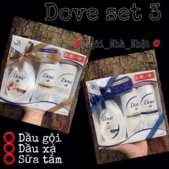 Bộ dầu gội xả tắm DOVE Set 3 Nhật Bản