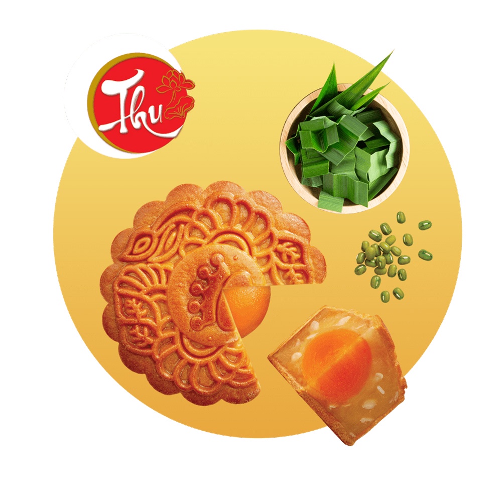 1 Bánh Thu Kinh Đô Đậu Xanh Lá Dứa 2 Trứng Đặc Biệt ( 210 g)