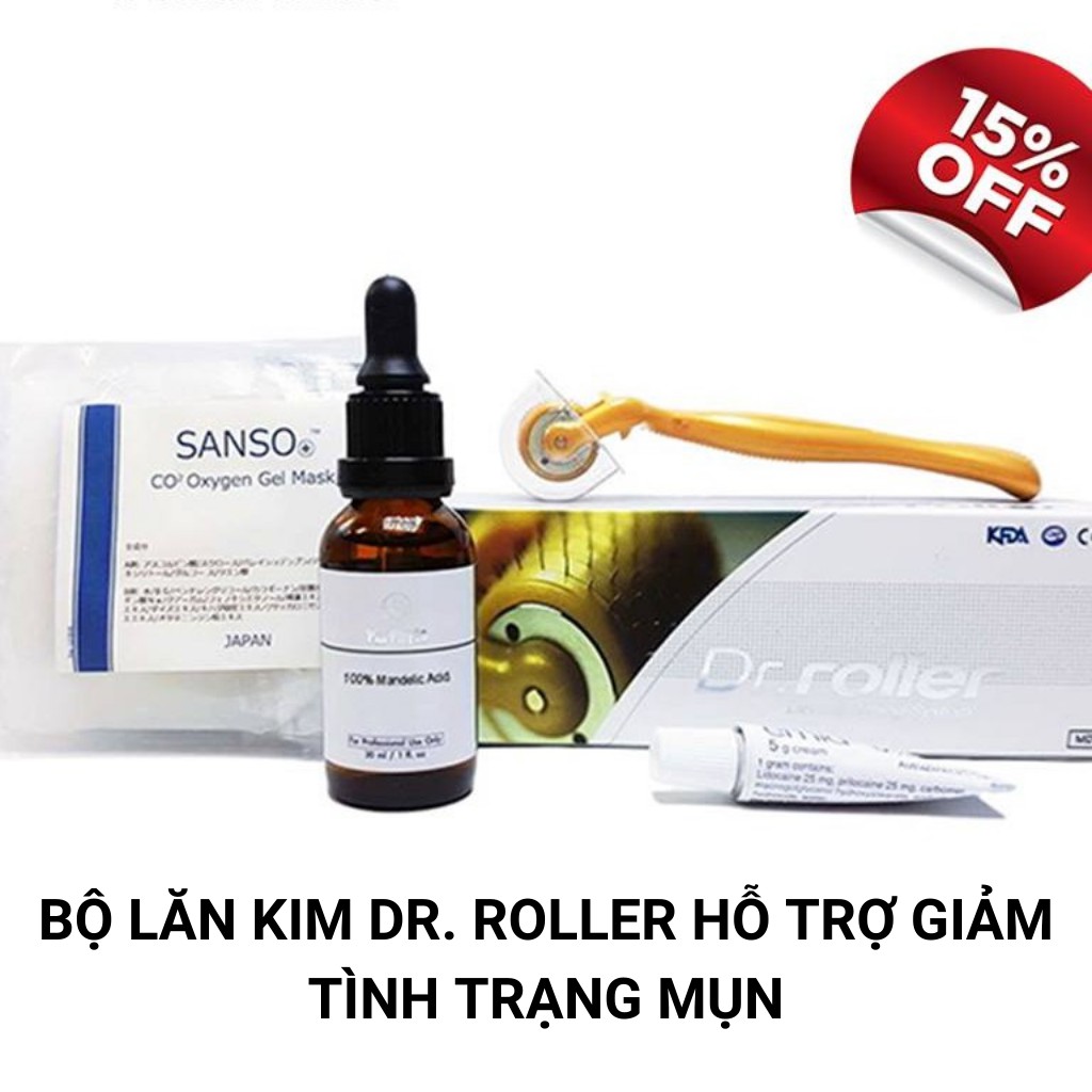 Bộ Lăn Kim Dr. Roller Hỗ Trợ Giảm Tình Trạng Mụn Sưng Viêm - Serum Anti Acne