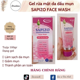 [CHÍNH HÃNG date 2027] Gel rửa mặt giảm mụn và ngăn ngừa mụn giành cho da dầu mụn, da hỗn hợp Sapizo face Wash 100ml