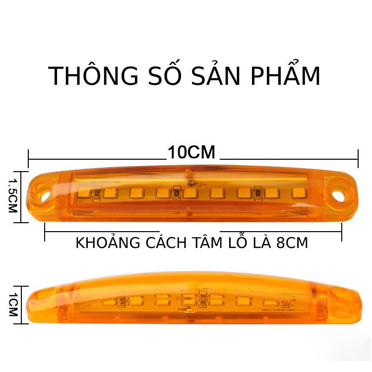 Đèn LED Cảnh Báo Thân Xe Tải, 12V-24V