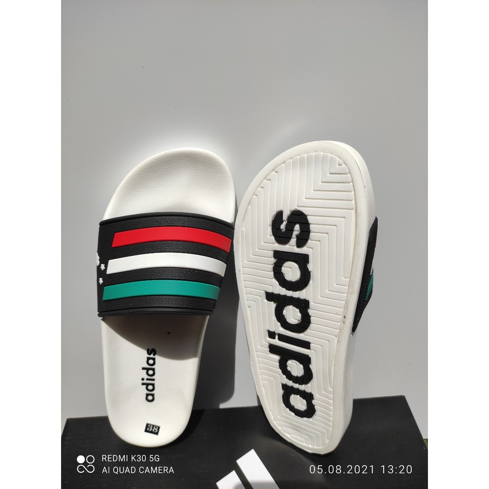 Dép quai ngang adidas - đế dúc im chữ - dép nam -   quai ngang -  thể thao .kèm hộp đen bóng.