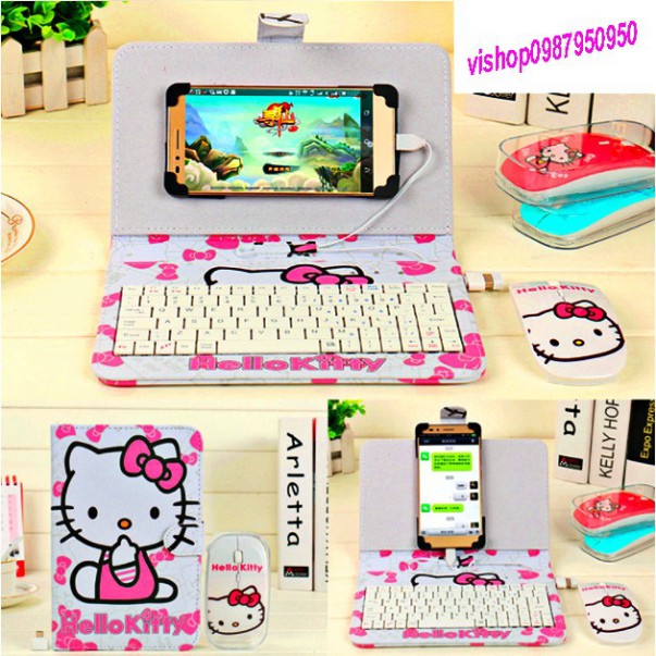bao da bàn phím cao cấp tặng kèm chuột dùng cho điện thoại +máy tính bảng +iphone và ipad | BigBuy360 - bigbuy360.vn