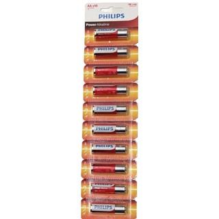 Vỉ 10 viên pin aa alkaline philips lr6p10ts