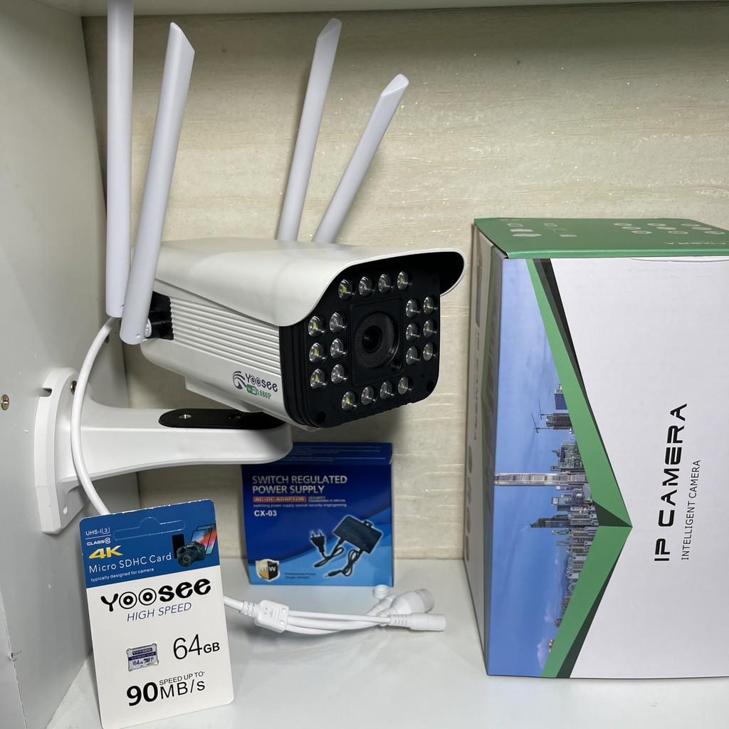 Camera yoose XOAY  ngoài trời wifi 4 râu 3.0 kèm thẻ 64gb - chống nước xem đêm có màu | BigBuy360 - bigbuy360.vn