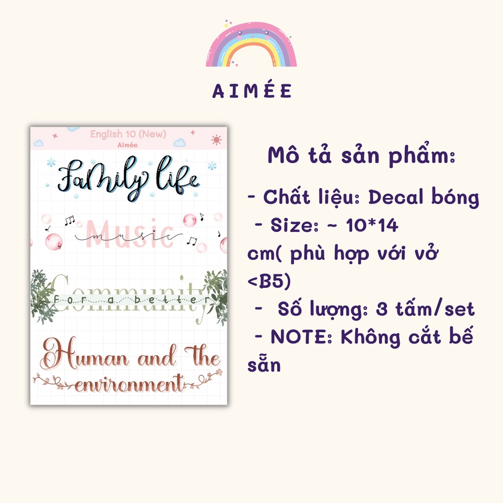 Sticker Tiêu Đề Tiếng Anh 10 - Kết Nối Tri Thức 10 | English 10 | Aimée