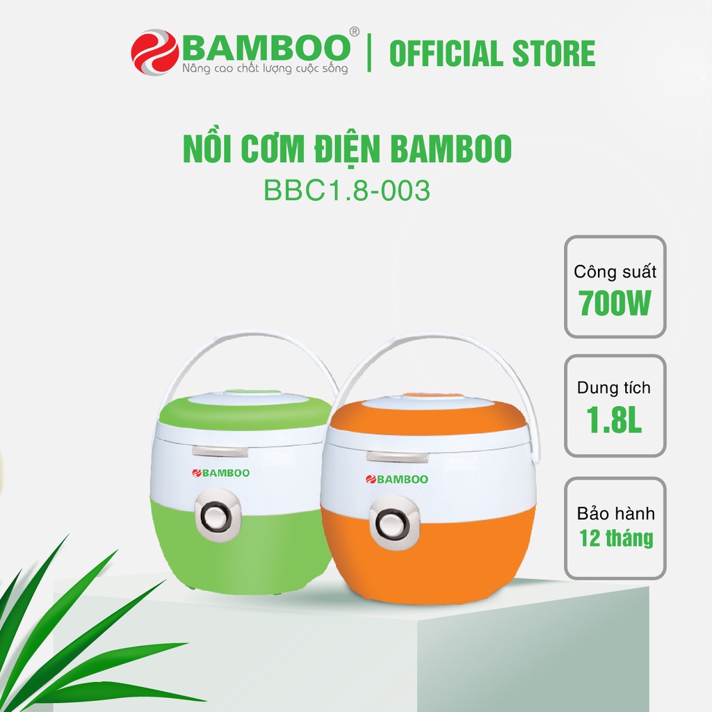 [Mã BMBAU300 giảm 10% đơn 499K] Nồi cơm điện Bamboo 1.8 lít BBC1.8_003