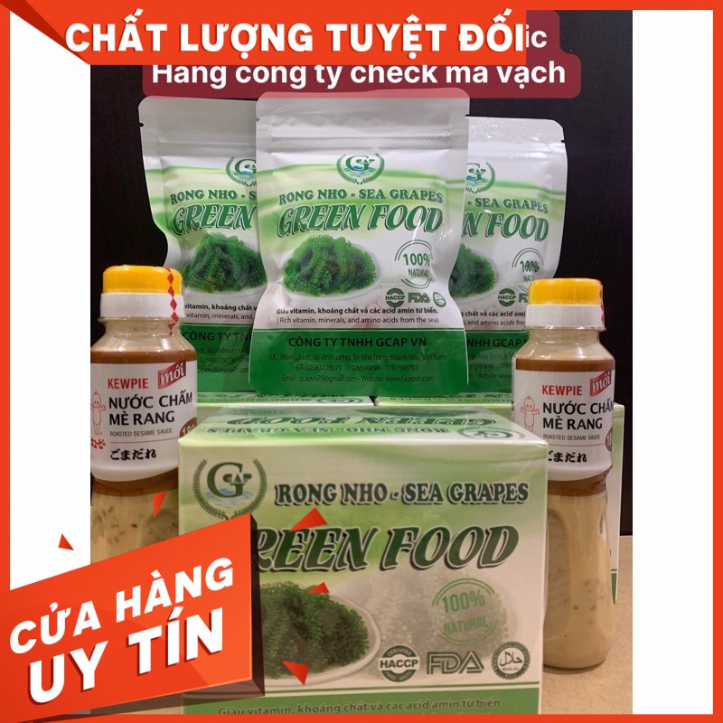 Rong nho Green Food cao cấp nở ra rong nho tươi Organic Hàng công ty check mã vạch