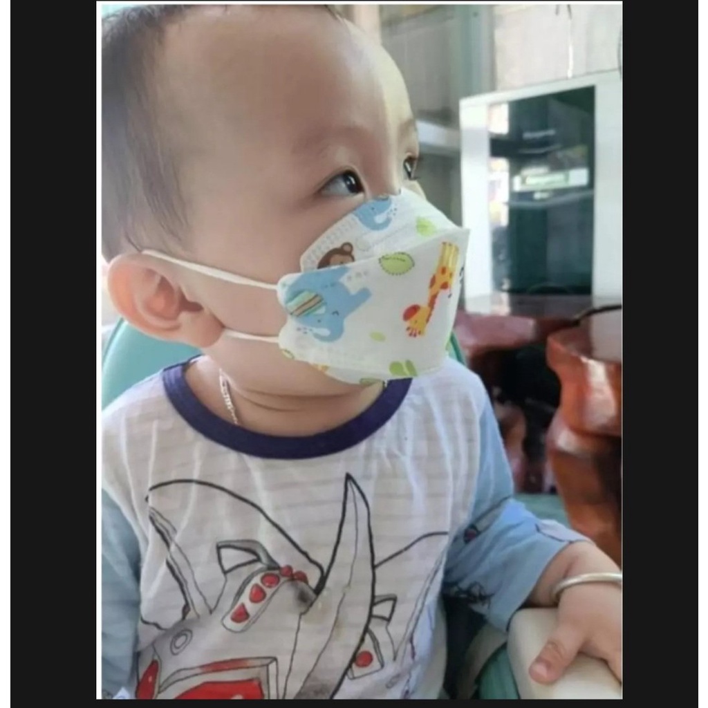 Sỉ 100 cái khẩu trang KF94 In hình hoạt hình cho bé 5-10 Tuổi