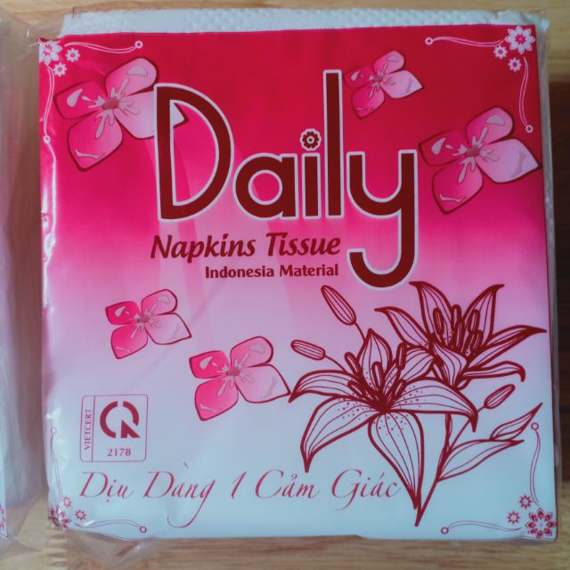 [Sale70%] Khăn giấy ăn Daily bịch 100 tờ