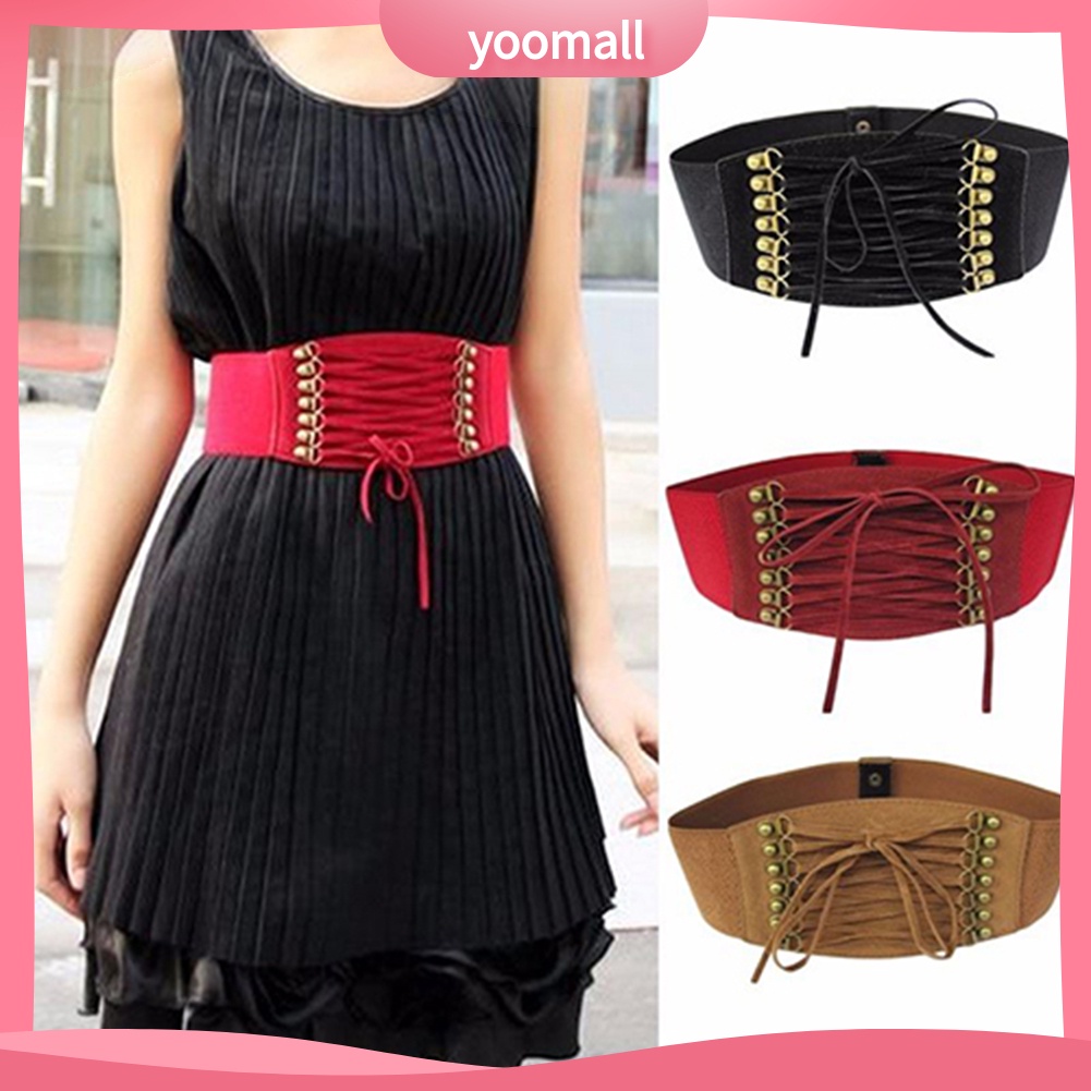 Đai Thắt Lưng Co Giãn Phối Dây Cột Tua Rua Thời Trang Cho Nữ