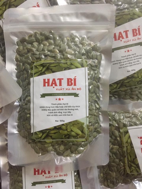 Nhân hạt bí xanh sấy chín nguyên vị 500g date mới nhất | BigBuy360 - bigbuy360.vn