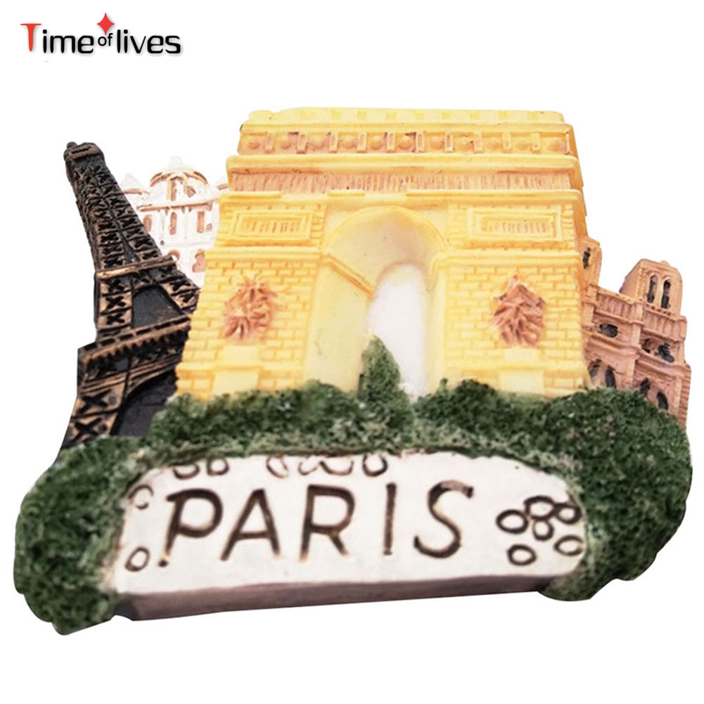 TF▶ Notre Dame DE Paris 3D Fridge Magnet Craft Arc DE Triomphe France Tourist Souvenir Gift