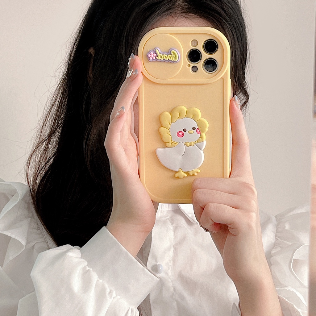 Ốp Điện Thoại Mềm Chống Rơi Họa Tiết Vịt Hoạt Hình Cho iPhone 14 / 13 / 12PRO MAX / 11 / 13PRO MAX