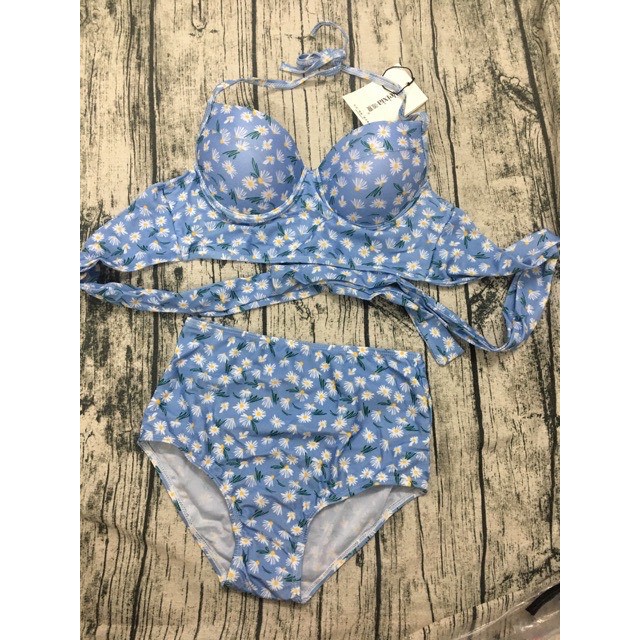 (Video-QC cao cấp) Bikini 2 mảnh hoa nhí cúp ngực xanh đủ size cực đẹp | BigBuy360 - bigbuy360.vn