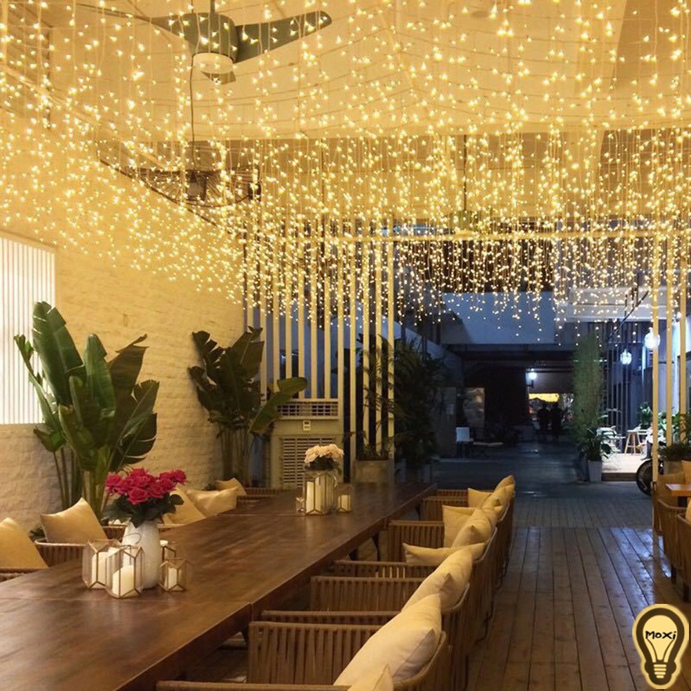 Đèn led hình thác nước nối dây trang trí decor NOEL ngoài trời ,lễ,Tết giáng sinh MOXI