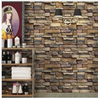 Decal giấy dán tường khổ 45cm sẵn keo gạch 3d viên