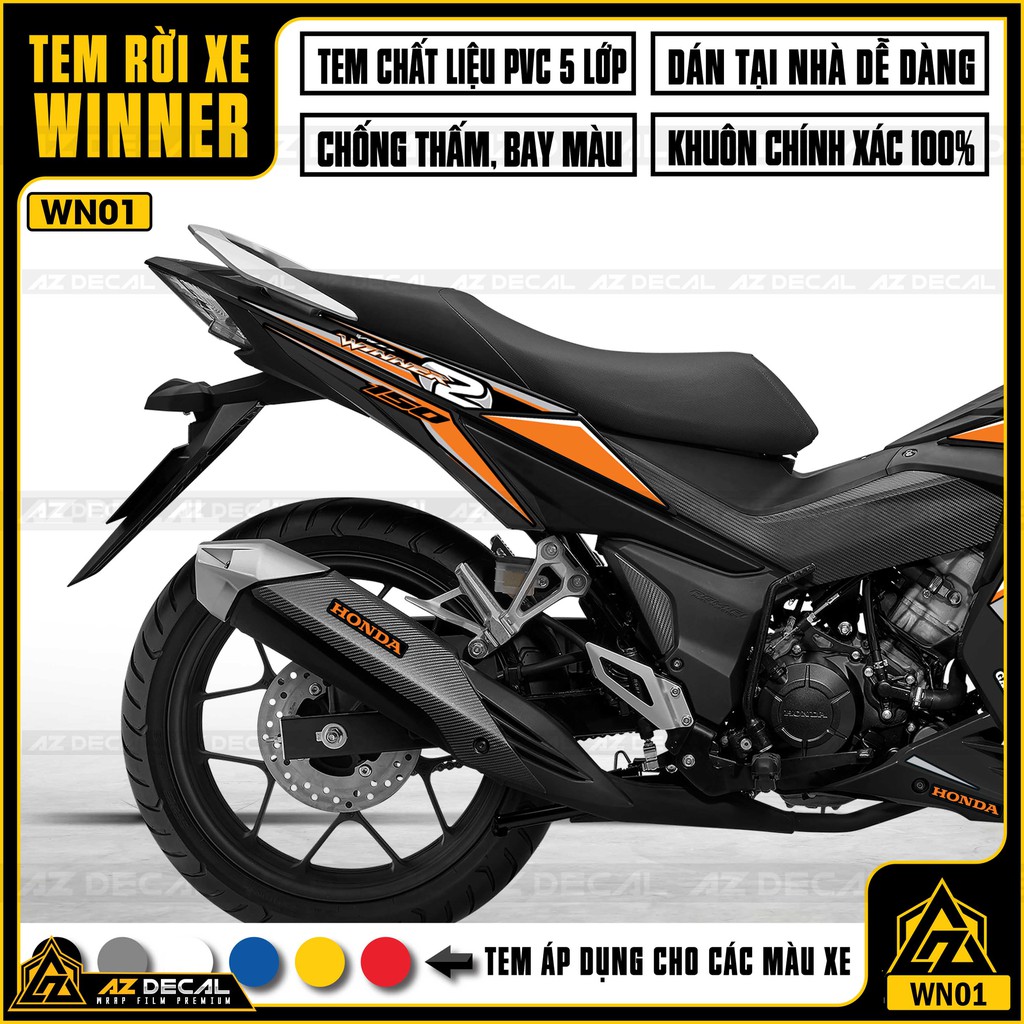 Tem Xe Winner V1 150 | WN01 | Chất Liệu Decal PVC Chống Bay Màu, Chống Thấm Nước, Dễ Dán Tại Nhà