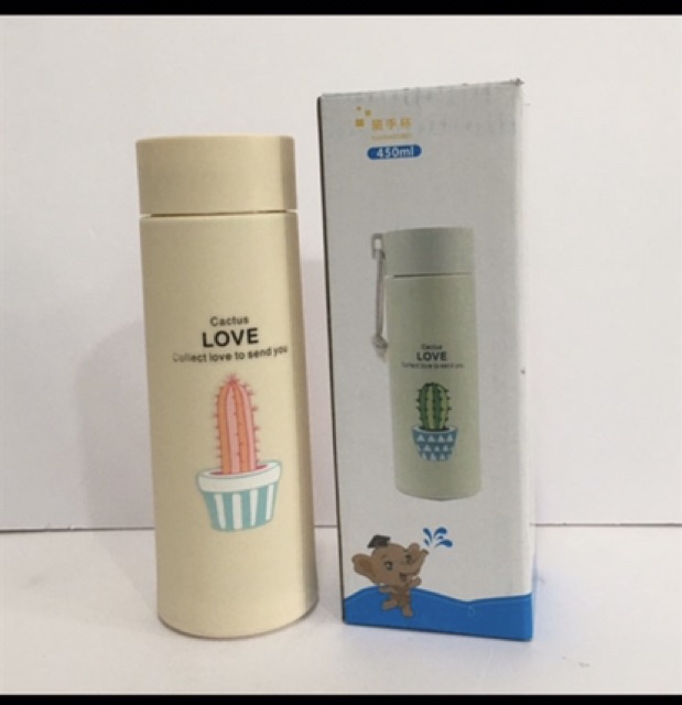 RẺ VÔ ĐỊCH_ bình nước thuỷ tinh bọc nhựa bên ngoài cách nhiệt hình cây sương rồng_ dung tích 450ml | BigBuy360 - bigbuy360.vn