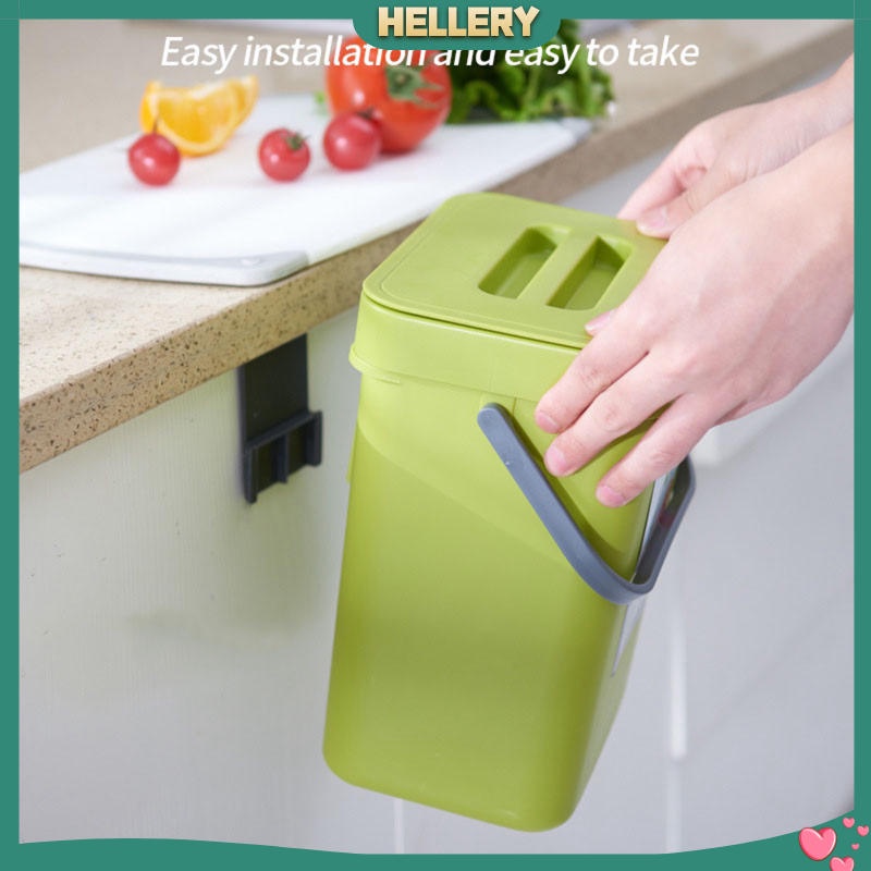 Thùng Rác Gắn Tường Màu Đen 3L Phong Cách Hiện Đại Dành Cho Nhà Bếp / Văn Phòng