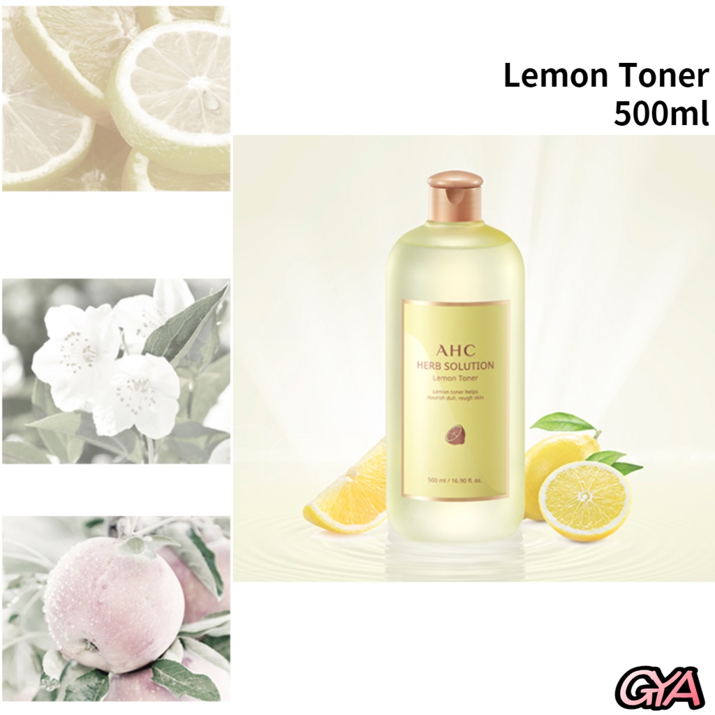 Toner 4 loại Herb Solution Dung tích lớn 500ml _ Lemon / Rose / Aloe Vera / Witch Hazel