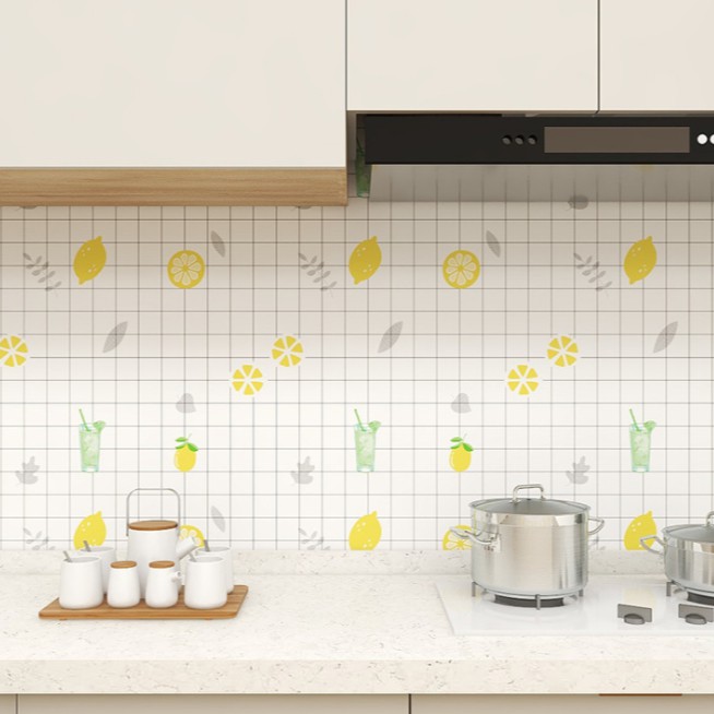 1 mét decal dán tường bếp TRÁI CÂY GIẢI KHÁT khổ 60cm keo sẵn