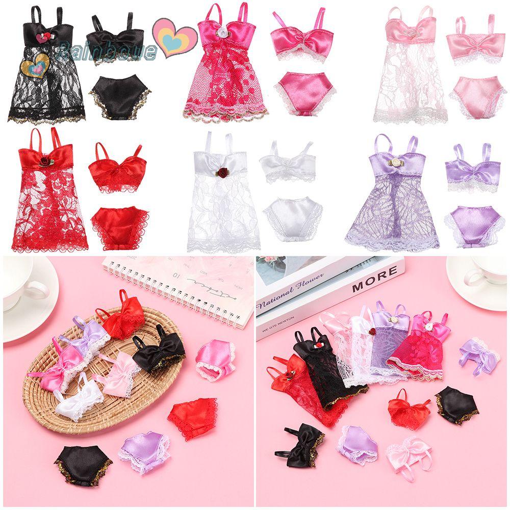 Set Đồ Ngủ 3 Trong 1 Thời Trang Cho Búp Bê