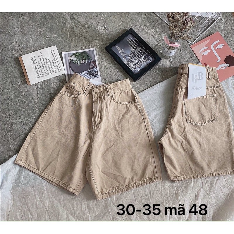 Quần Short ngố kaki nữ lưng cao bigsize 40kg- 80kg. Có 3 màu hàng VNXK