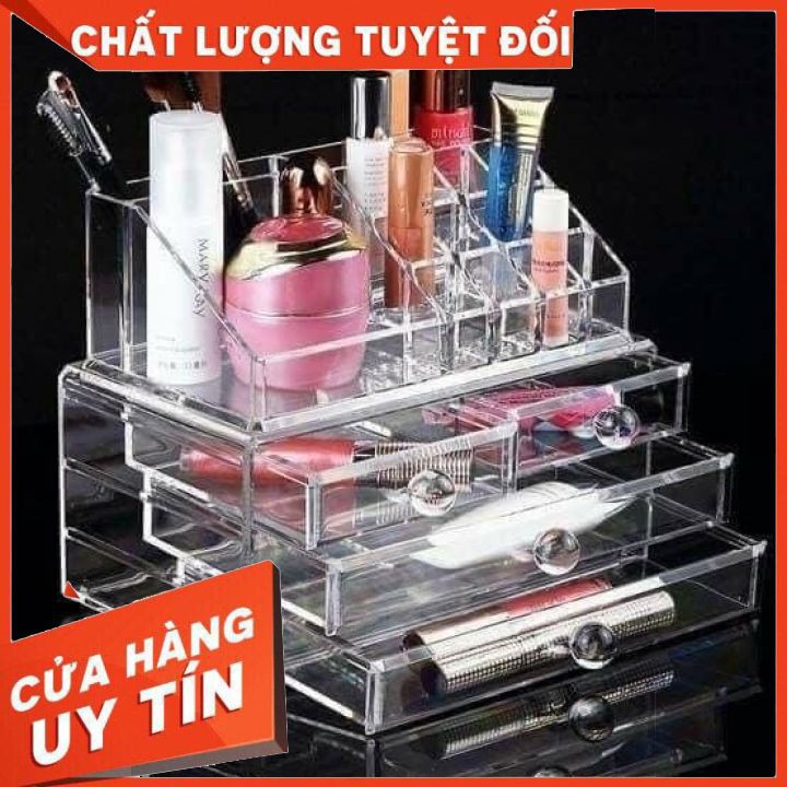 Kệ đựng son, mỹ phẩm 4 tầng 4 khay ngăn kéo nhiều ô[ loại dày đẹp]