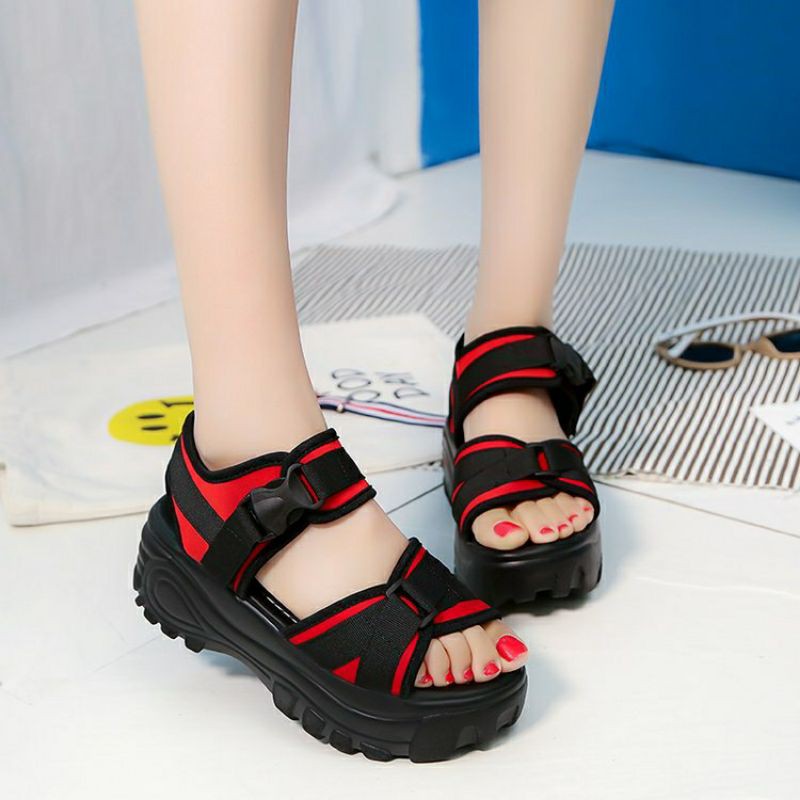 Dép Sandal Nữ , Dép Sandal Học Sinh Đế Cao 5cm Đi Tôn Dáng