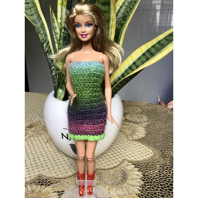 MAU30 - Váy len body màu loang cho búp bê Barbie, Doris, các loại búp bê 30cm