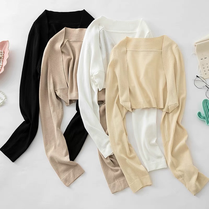 Áo khoác len Cardigan dáng lửng Mỏng Xuất Nhật basic phổ thông nhiều màu - tiemmaimeo1987 | BigBuy360 - bigbuy360.vn