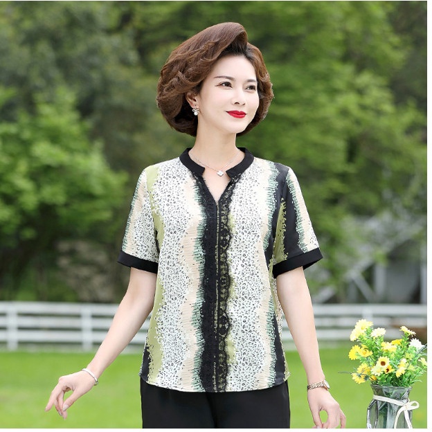 (HÀNG SẴN) Áo Sơ Mi Trung Niên Sang Trọng Cho Mẹ SM12 - Hàng Quảng Châu Cao Cấp