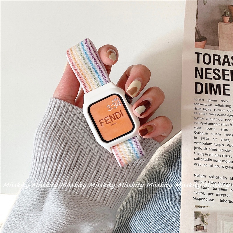 Ốp Dây Đeo Nylon Thể Thao Dành Cho Đồng Hồ Thông Minh Apple Watch 45mm 41mm 44mm 40mm IWatch Band 42mm 38mm Series 7 4 3 5 SE 6