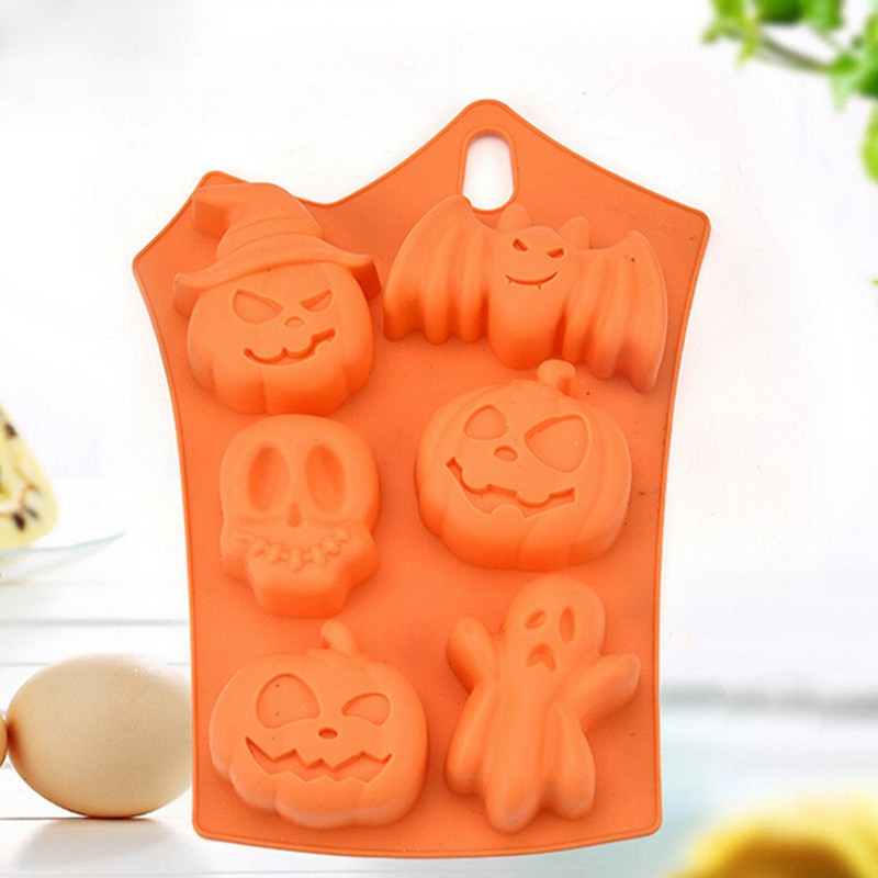 Khuôn Silicon Làm Bánh 6 Ô Phong Cách Halloween Độc Đáo