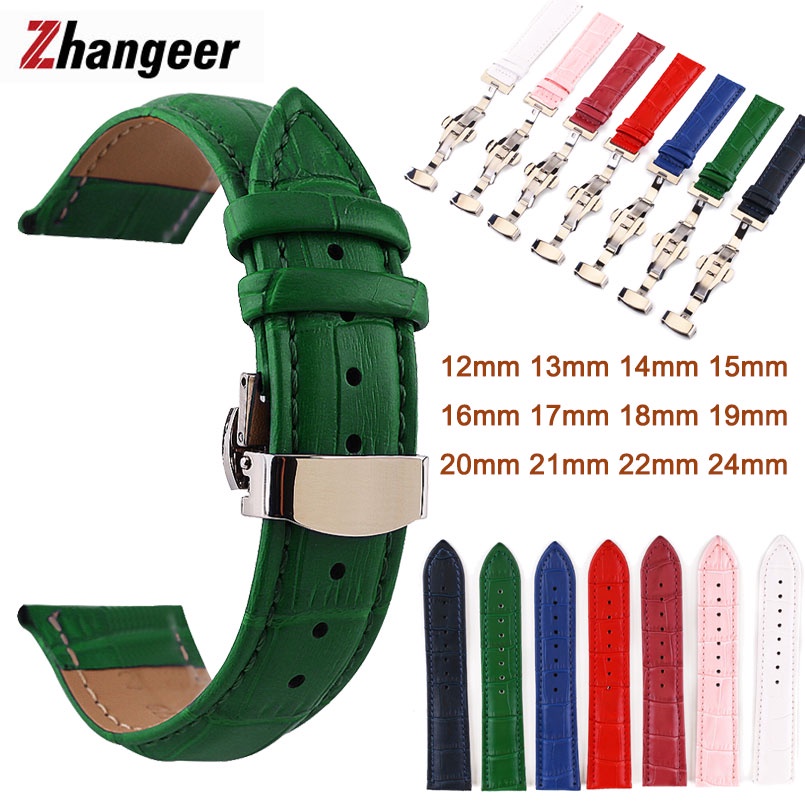 Dây Đồng Hồ Đeo Tay Da Cá Sấu 12 13 14 15 16 17 18mm 19mm 20mm 21mm 22mm 23mm 24mm