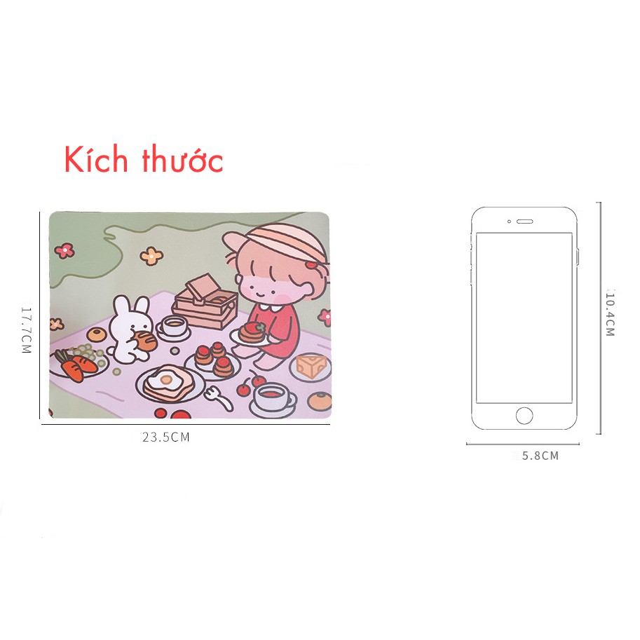 Miếng Lót Chuột, Bàn Di Chuột Mouse Pad Không Thấm Nước Hình Bé Gái Cute