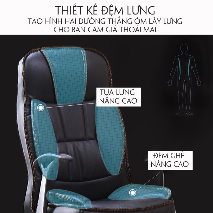 Ghế xoay văn phòng giám đốc ngả sâu 155 độ nghỉ ngơi thư giãn model 2021 - Office chair